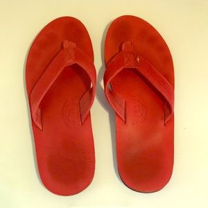Red Rainbow Flip Flops
